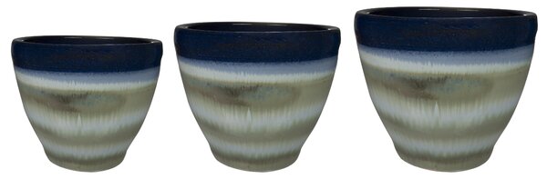 Ter Steege Sada 3 květináčů Ruben oasis blue D38 H32