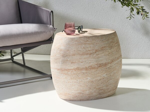 Odkládací stolek RICADI 40 cm 58 cm Travertinový efekt