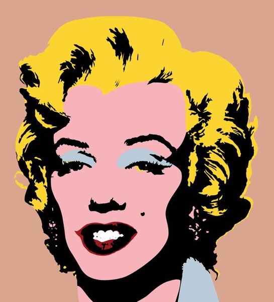 Tapeta pop art Marilyn Monroe na hnědém pozadí