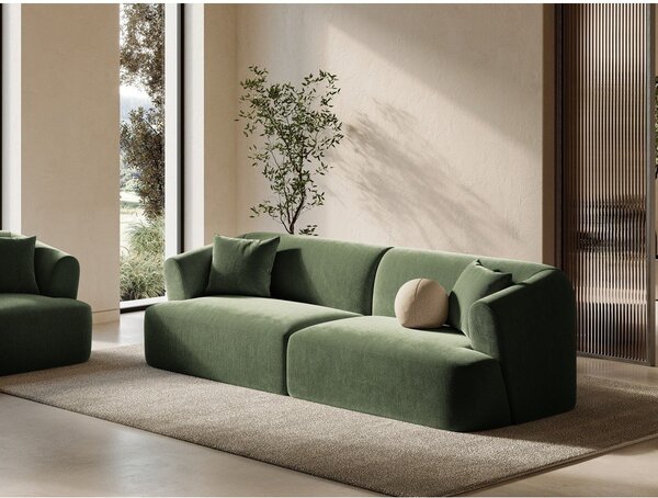 Zelená sametová pohovka 255 cm Campi – Cosmopolitan Design