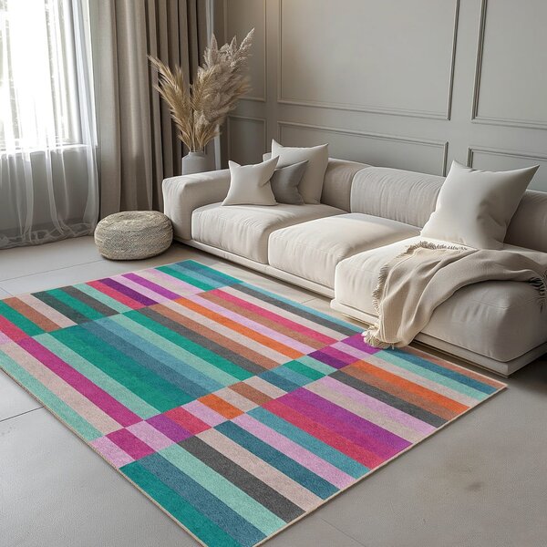 Tyrkysový pratelný běhoun 60x230 cm Acid Rain – Mila Home