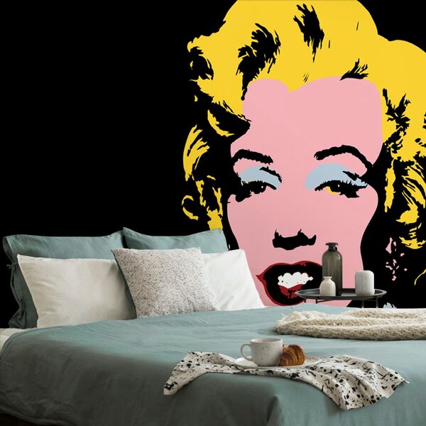 Samolepící tapeta pop art Marilyn Monroe na černém pozadí