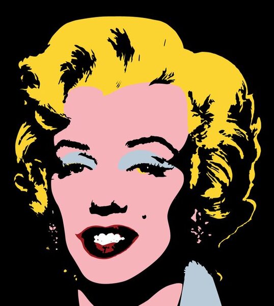 Tapeta pop art Marilyn Monroe na černém pozadí