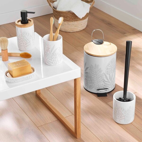 Bílý keramický kelímek na zubní kartáčky Amber – douceur d'intérieur