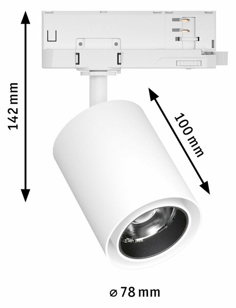 PAULMANN ProRail3 LED lištový spot Kratos 50° 9W 3000K 230V bílá