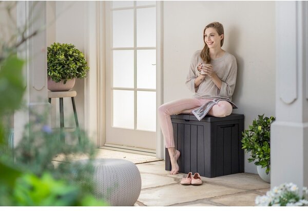 Tmavě šedý plastový zahradní úložný box Urban – Keter