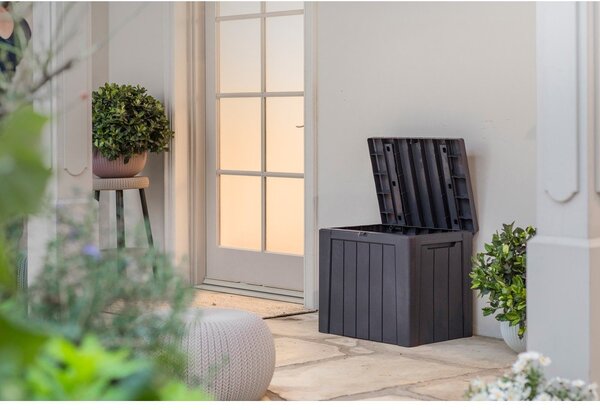 Tmavě šedý plastový zahradní úložný box Urban – Keter