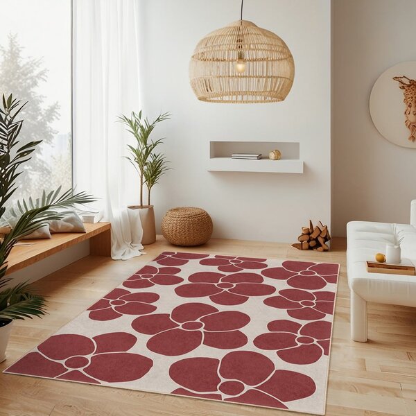 Červený pratelný běhoun 60x230 cm Red Meadow – Mila Home