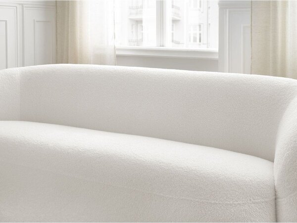 Bílá pohovka z textilie bouclé 193 cm Elina – Bobochic Paris