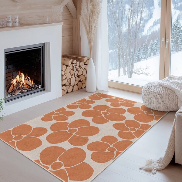 Oranžový pratelný běhoun 60x230 cm Orange Meadow – Mila Home