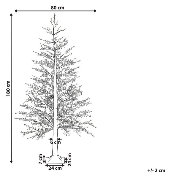 Venkovní dekorace LED SUONTEE 180 cm Vánoční stromek Bílá