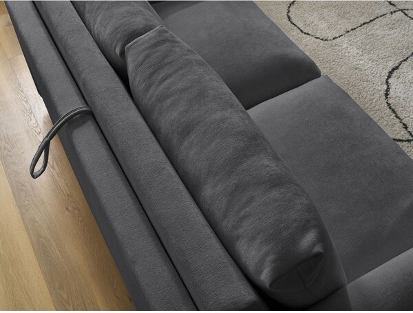 Černá pohovka na každodenní spaní/rozkládací 220 cm Cocoone – Bobochic Paris