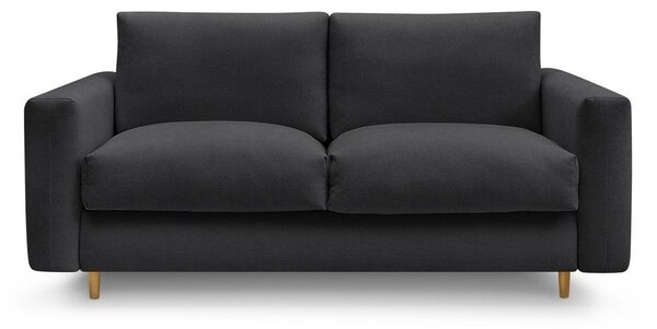 Černá pohovka na každodenní spaní/rozkládací 220 cm Cocoone – Bobochic Paris