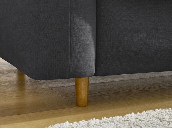Černá pohovka na každodenní spaní/rozkládací 220 cm Cocoone – Bobochic Paris