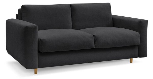 Černá pohovka na každodenní spaní/rozkládací 220 cm Cocoone – Bobochic Paris