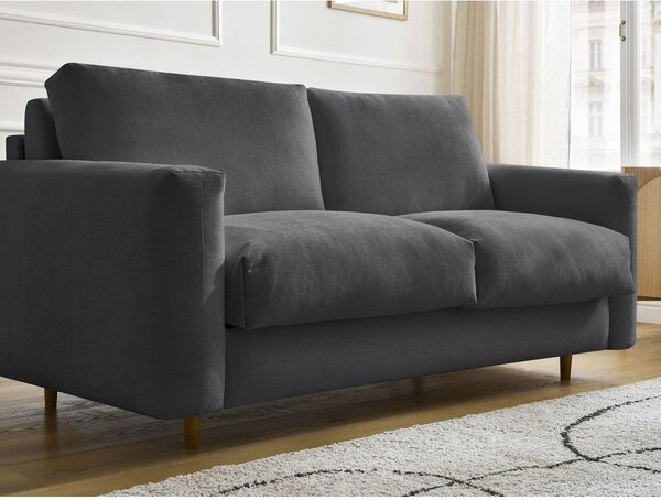 Černá pohovka na každodenní spaní/rozkládací 220 cm Cocoone – Bobochic Paris