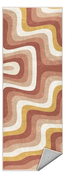 Okrově žlutý/starorůžový pratelný běhoun 60x230 cm Creamy Strawberry Swirl – Mila Home