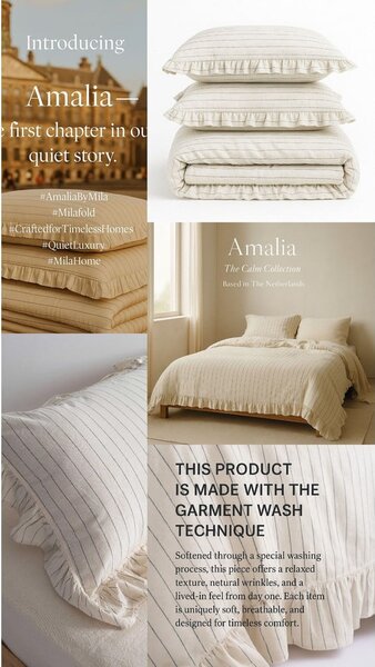 Béžové povlečení na dvoulůžko/prodloužené z bavlny Renforcé 240x220 cm Amalia Striped – Mila Home Luxury