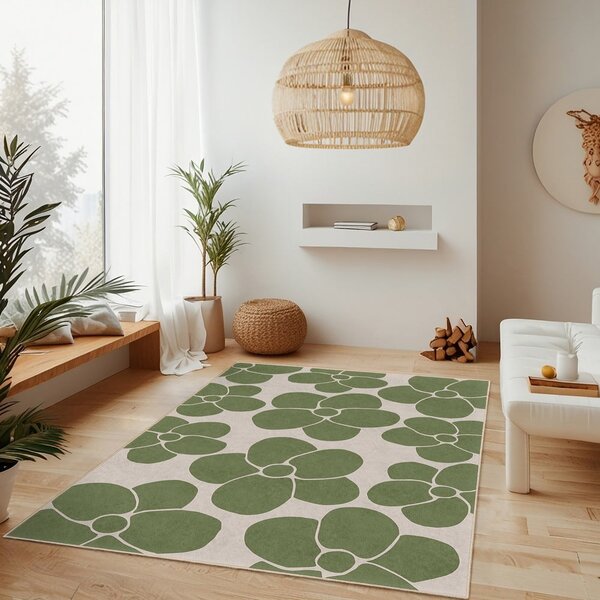 Zelený pratelný koberec 80x150 cm Green Meadow – Mila Home
