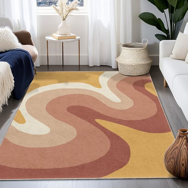 Okrově žlutý/starorůžový pratelný běhoun 60x230 cm Strawberry Creamsicle – Mila Home