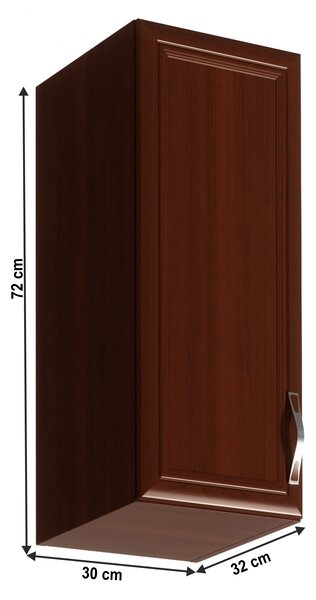 KONDELA Horní skříňka G30, levá, ořech Milano, SICILIA