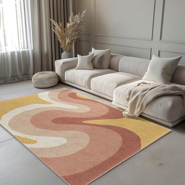 Okrově žlutý/starorůžový pratelný běhoun 60x230 cm Strawberry Creamsicle – Mila Home