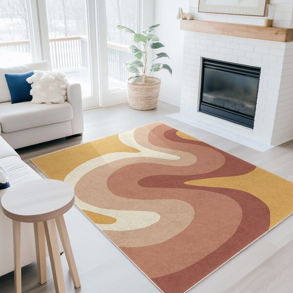 Okrově žlutý/starorůžový pratelný běhoun 60x230 cm Strawberry Creamsicle – Mila Home
