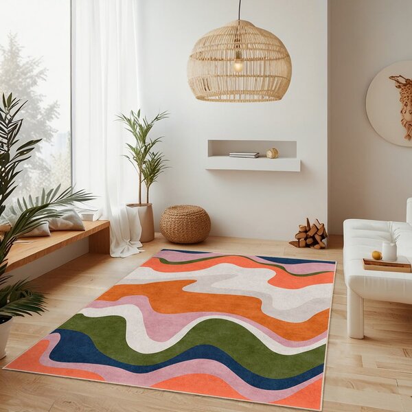 Oranžový pratelný běhoun 60x230 cm Squiggly Orange – Mila Home