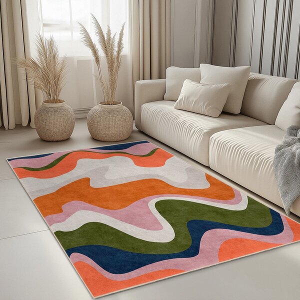 Oranžový pratelný běhoun 60x230 cm Squiggly Orange – Mila Home