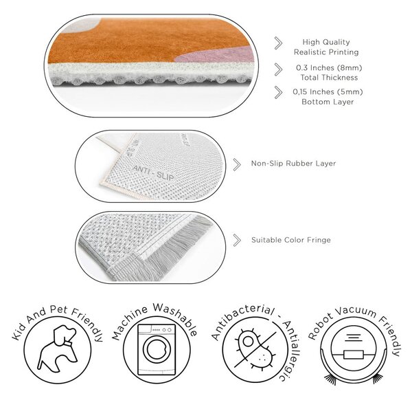 Oranžový pratelný běhoun 60x230 cm Squiggly Orange – Mila Home