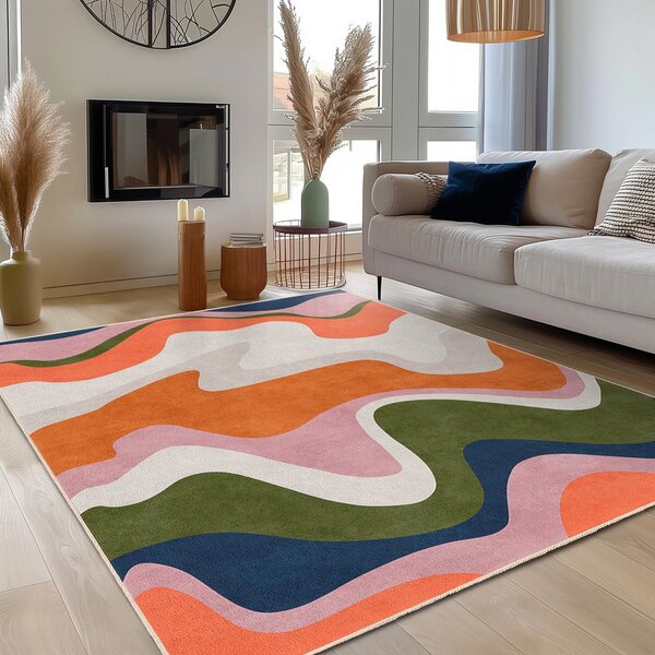 Oranžový pratelný běhoun 60x230 cm Squiggly Orange – Mila Home