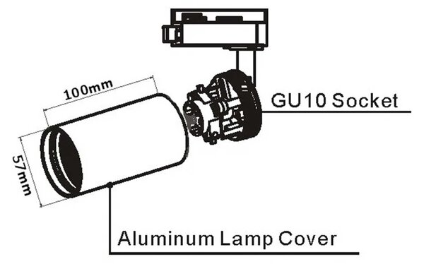 Reflektor do 3F lišty GU10 černé