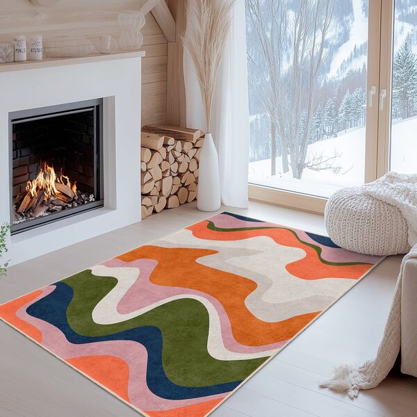 Oranžový pratelný běhoun 60x230 cm Squiggly Orange – Mila Home