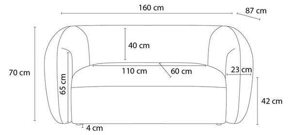 Zelená žinylková pohovka 160 cm Celine – Bobochic Paris