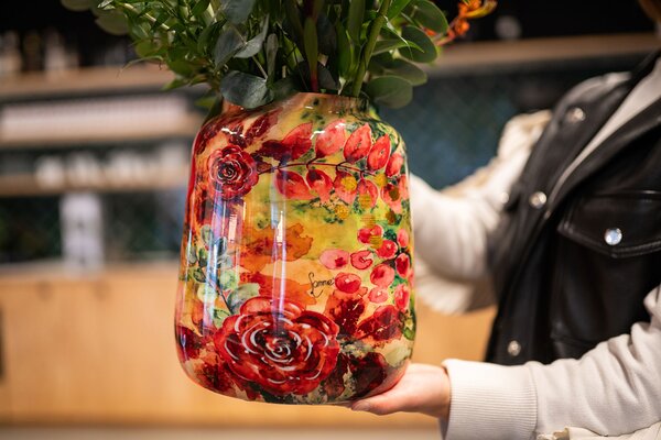 Ter Steege Váza Rose rouge D30 H42