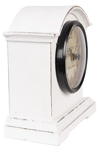 Bílé antik dřevěné stolní hodiny London - 13*7*14 cm / 1*AA - Clayre & Eef