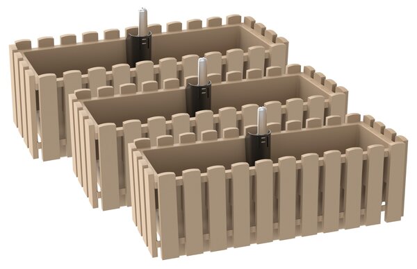 Parkside® Sada samozavlažovacích truhlíků Kensington, 50 cm, 3dílná (800013015)
