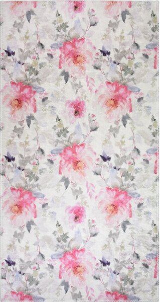 Růžový/slonovinový pratelný koberec 80x150 cm Pink Garden – Vitaus