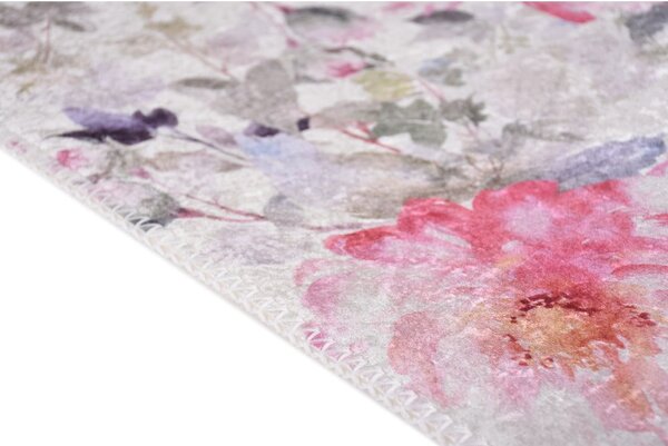 Růžový/slonovinový pratelný koberec 80x150 cm Pink Garden – Vitaus