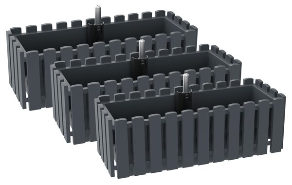 Parkside® Sada samozavlažovacích truhlíků Kensington, 50 cm, 3dílná (800013014)