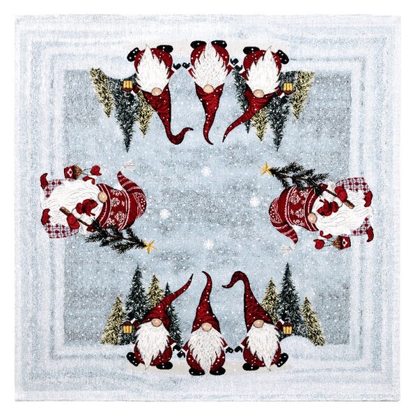 Vánoční gobelínový žinylkový ubrus Merry Christmas 90x90 cm Chenille IT044 Barva Vícebarevná Rozměry 90x90 cm