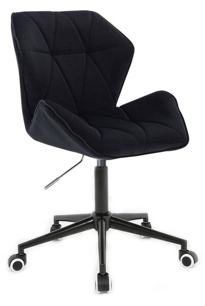 LuxuryForm DESIGN Židle MILANO MAX VELUR na černé podstavě s kolečky - černá
