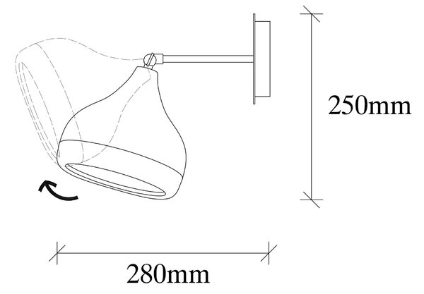ASIR Nástěnné svítidlo YILDO - 6901 černá měděná