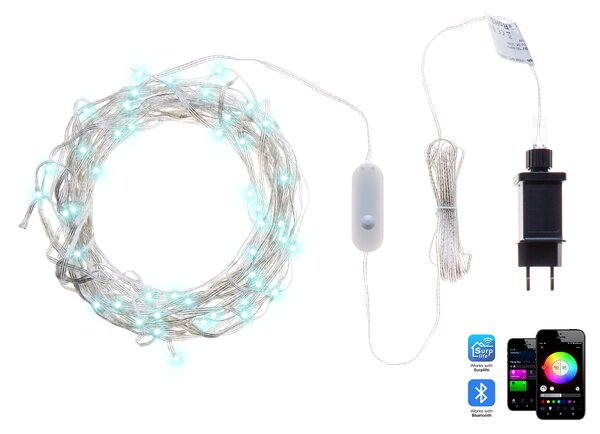 Světelný závěs Smart LED s aplikací KULUSUK 150 x 320 cm Vícebarevná