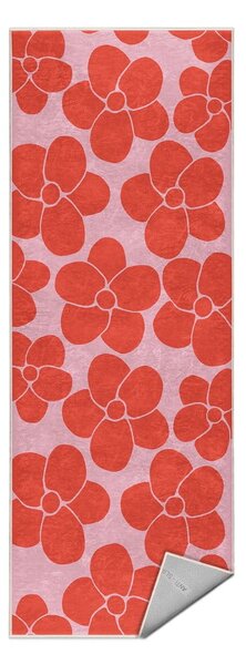 Červený/růžový pratelný běhoun 60x230 cm Poppy Fields – Mila Home