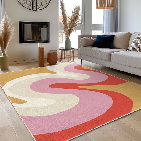Žlutý/růžový pratelný koberec 80x150 cm Raspberry Creamsicle – Mila Home
