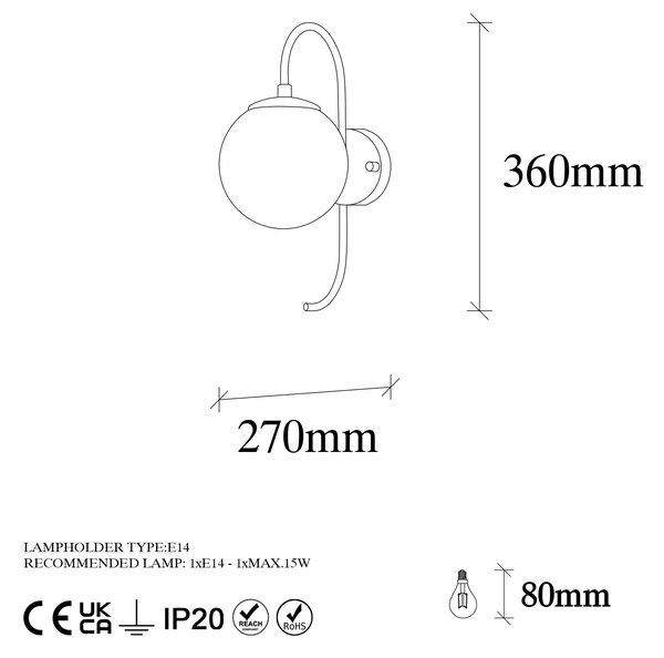 ASIR Nástěnné svítidlo JEWEL - 10560 zlatá