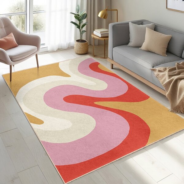 Žlutý/růžový pratelný koberec 80x150 cm Raspberry Creamsicle – Mila Home