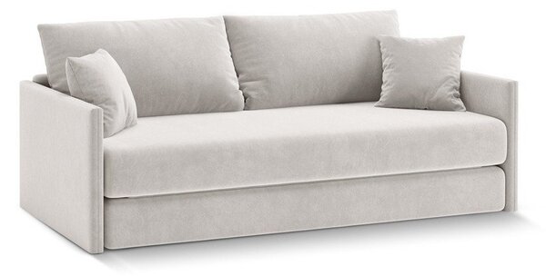 Béžová sametová rozkládací pohovka 209 cm Shannon – Cosmopolitan Design