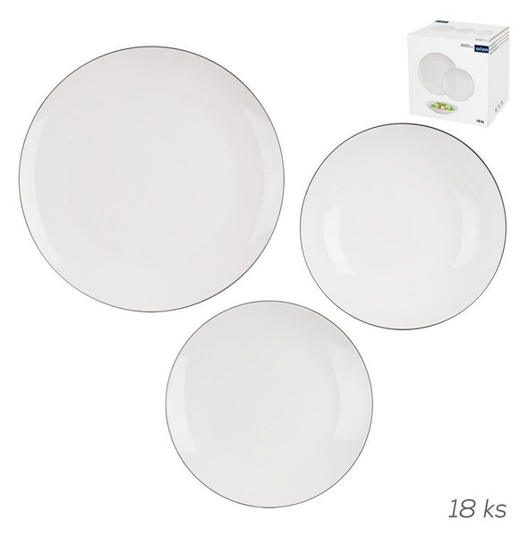 Jídelní sada 18 ks z kostního porcelánu Decora – Orion
